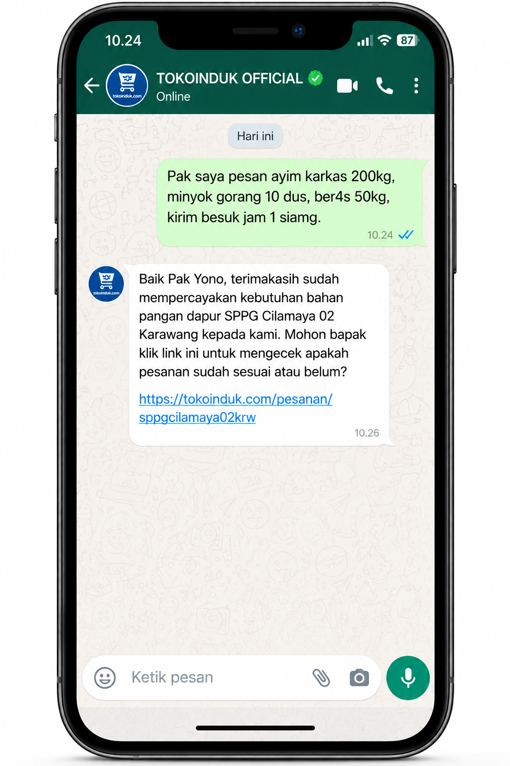 WhatsApp mockup